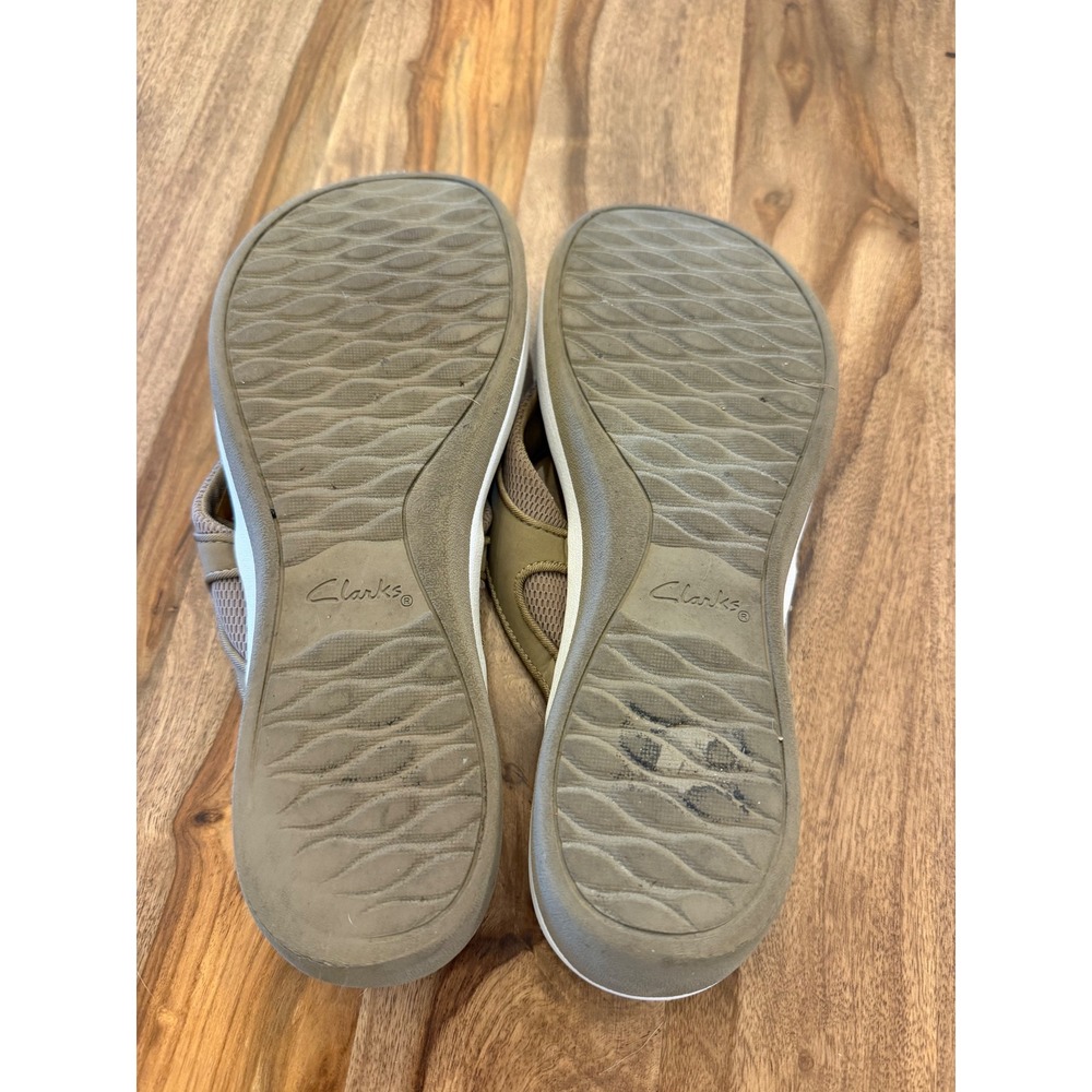 Clarks Cloudsteppers Arla Glitz Flip Flop Sandals Womens 11 Taupe Tan - Picture 4 of 9